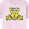It's Happy Bunny Don't Know Don't Care Crew Neck Short Sleeve Cradle Pink Women's T-shirt - 3 of 4