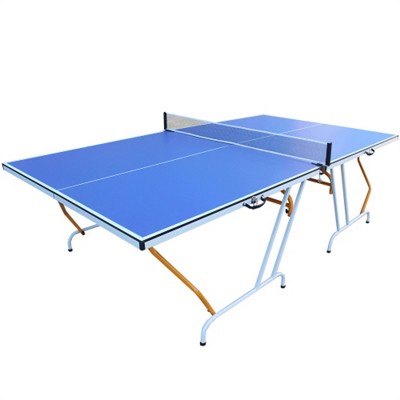 YONWAY 9ft Mid-Size Table Tennis Table Foldable & Portable Ping Pong Table Set for Indoor Games with Net, 2 Table Tennis Paddles and 3 Balls