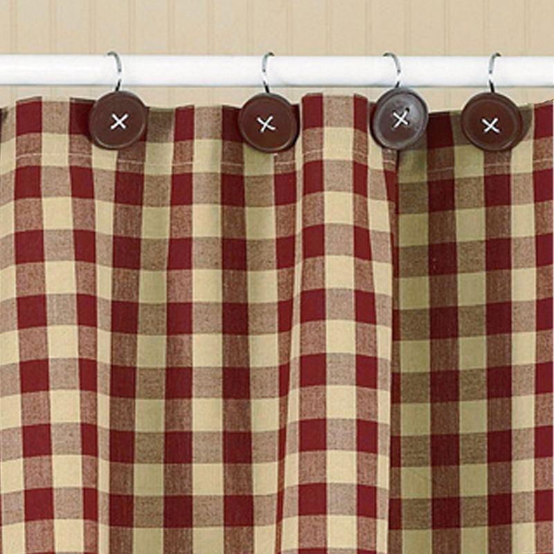Button Shower Curtain Hook Red Set Of 12, 2 of 4