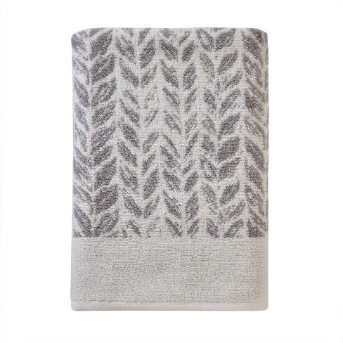 Distressed Leaves Bath Towel Gray - Skl Home : Target