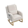 VYNXARIA 27.5 "W Modern Accent High Back Living Room Casual Armchair Rocker with One Lumbar Pillow, Two Side Pockets£¬beige - 3 of 4