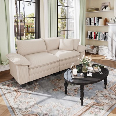 Captiva Designs Modular 2-Seater Loveseat Sofa, 87.5" Deep Sectional for Living Room & Bedroom