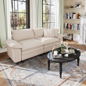 Captiva Designs 87.5-Inch Modular 2-Seater Loveseat, Comfy Deep Seat Sofa for Living Room, Corduroy & Chenille Fabric - 1 of 4