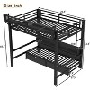 TIRAMISUBEST Queen over Queen / Full over Full Bunk Bed with Shelves and Drawers, Metal Bunk Bed with USB Ports and Lights - 4 of 4