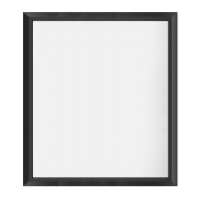 Apmir 32 in. W x 36 in. H Rectangular Diamond Shape Aluminum Alloy Frame and Tempered Glass Wall Mirror in Matte Black