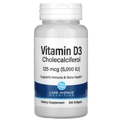 Vitamin D3 by Lake Avenue Nutrition - Featuring Essential Vitamin D3 as Cholecalciferol from Lanolin - Support for Immune System & Bone Health -