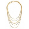 Slickblue Layered Chain Necklace, Smiley Face Pendant, Multi Strand Festival Jewelry, Boho Style, Gold, 16"+2" - 3 of 3