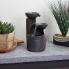 Sunnydaze Indoor Home Decorative Resin 3-Tier Descending Bowls Tabletop Water Fountain - 9" - Dark Brown - 4 of 4