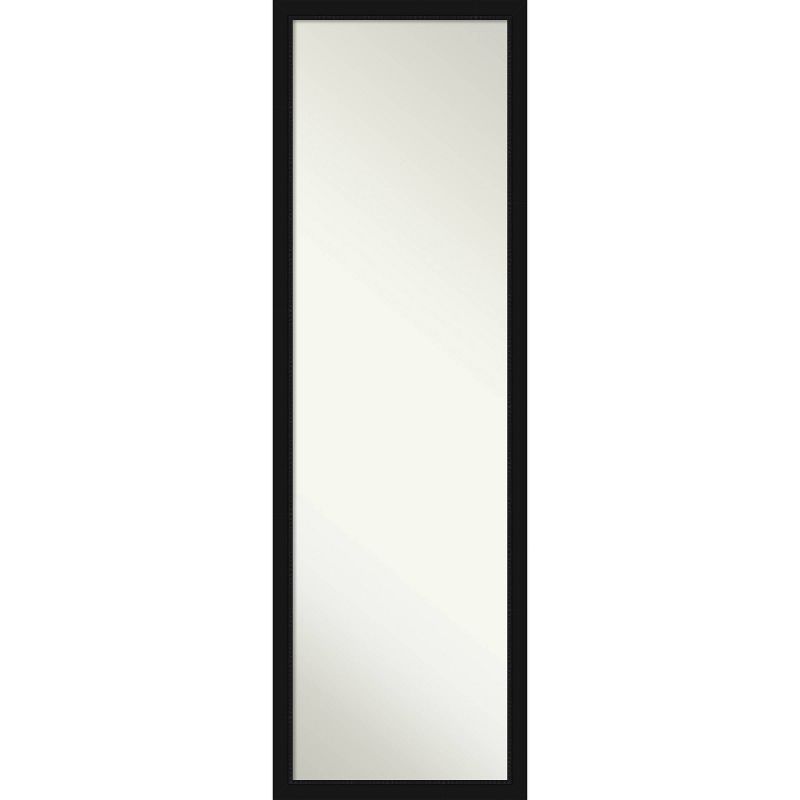 16&#34; x 50&#34; Avon Narrow Framed Full Length On the Door Mirror Black - Amanti Art, 1 of 9