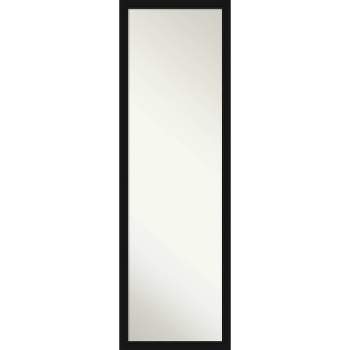16" x 50" Avon Narrow Framed Full Length On the Door Mirror Black - Amanti Art