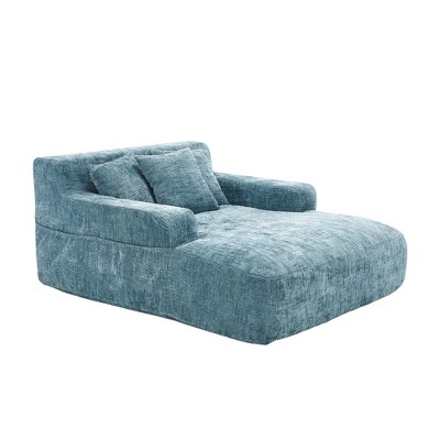 Lyngins Chenille Bean Bag Sofas for Kids and Adults,Comfy Lazy Sofa Chairs with 3 Pillows and Armrests for Living Room