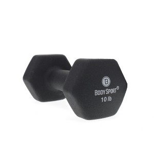 Body Sport Neoprene Dumbbell Weight, Strength Training Equipment for Home Gym, Black - 1 of 4
