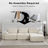 120" L-Shaped Corduroy Modular Sectional Sofa Bed with Memory Foam and Steel Frame, No Assembly Couch for Living Room, Apartment, or Home Theater - 4 of 4