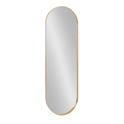 16" x 48" Rollo Capsule Framed Decorative Wall Mirror Gold - Kate & Laurel All Things Decor