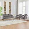 VASIP 53" Modern Velvet Open-Back Loveseat  with 3 Pillows and Metal Legs,Mini Sofa for Living Room,Bedroom,Apartment,Beige - 2 of 4