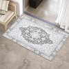 Boho Printed Washable Area Rug, Distressed Foldable Low Pile Carpet, Non Slip Vintage Accent Rug for Living Room Bedroom Office - 3 of 4