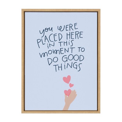 18" x 24" Sylvie You Were Placed by Jenn Van Wyk Framed Wall Canvas Natural - Kate & Laurel All Things Decor