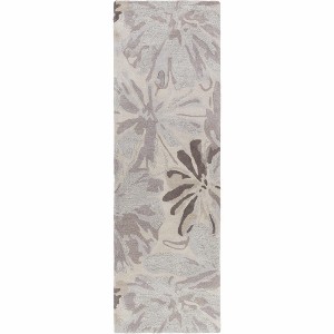 Hauteloom Ilfeld Athena Gray Floral Wool Rug - 1 of 4