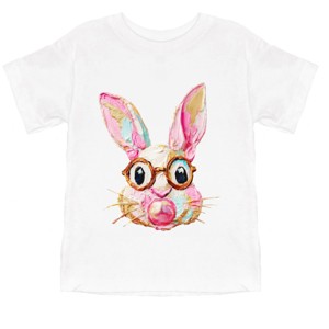 Bunny Face Textured Paint - Toddler Short Sleeve Graphic T-Shirt - 1 of 4