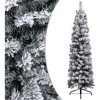 vidaXL Slim PVC Artificial Christmas Tree with LED Lights & Ball Set - Eco-Friendly - 2 of 4