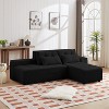 TiramisuBest Convertible 3 in 1 Sleeper Sofa and Sectional Sofa with 4 Storage Space for Living Room,Corduroy Couch With 4 pillows,Corduroy - 2 of 4