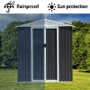 6x9 FT Outdoor Metal Storage Shed with Apex Roof, Waterproof Panels, Ventilation, and Aluminum Frame - Coolbibila - 3 of 4