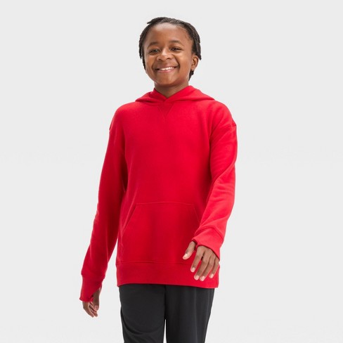 Boys' Fleece Hooded Sweatshirt - All In Motion™ Red S : Target