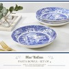 Spode Blue Italian Pasta Bowl, Set of 4 - 9 Inch Shallow Earthenware Serving Bowls with Oriental Border Design - 2 of 4