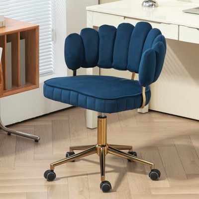 MOONMISS Velvet Home Office Desk Chair, Wheels Swivel Height Adjustable Swivel Task Chair for Home Office