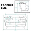 CAVINAS Polyester Loveseat Sofa Chair, Upholstered Couch with Golden Metal Legs, Club 2-Seat Sofa for Living Room Reading Room Bedroom Apartment - 3 of 4