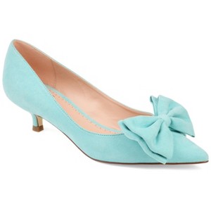 Journee Collection Womens Medium and Wide Width Orana Pointed Toe Kitten Heel Pumps - 1 of 4