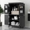 OUTSUPPLY Elegant Freestanding Bathroom Storage Cabinet with 4 Doors, Adjustable Shelves, Anti-Tip Safety - 4 of 4