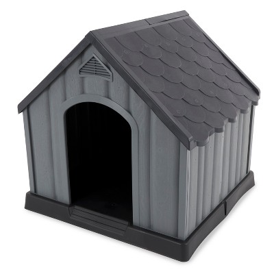 Ram Quality Products Innovative Outdoor Pet House Large Waterproof Dog Kennel Shelter for Small, Medium, and Large Dogs 36" x 34.5" x 36" - Gray
