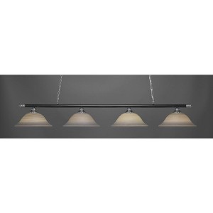 Toltec Lighting Oxford 4 - Light Island Pendant Light in  Chrome/Matte Black - 1 of 1