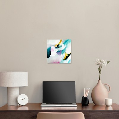 12" x 12" Blue and Gold Abstract Canvas Wall Art
