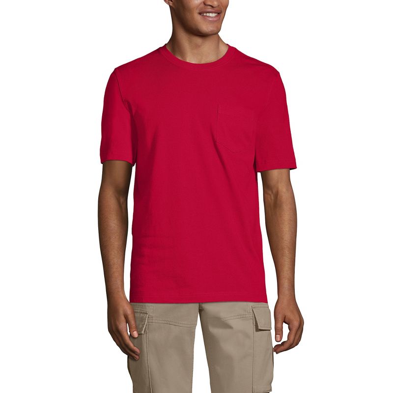 Lands' End Men's Super-T Short Sleeve T-Shirt with Pocket, 1 of 4