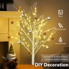 Set of Lighted Birch Tree, 4FT 48 LED/5FT 72 LED/6FT 96 LED Artificial Tree with Warm White Lights, Christmas Tree for ​Decoration Inside and Outside - 2 of 4