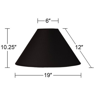 Large Black Cotton Polyester Empire Lamp Shade with Chrome Spider Fitter