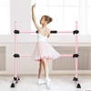 Costway 4ft  Portable Ballet Barre Freestanding Adjustable Double Dance Bar Pink - 2 of 4