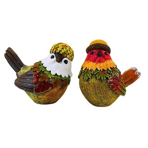 Transpac 4.0 Inch Acorn Harvest Birds Fall Thanksgiving Leaves Bird Figurines - 1 of 3
