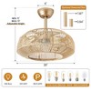 KAISITE 20inches Gold Rattan Ceiling Fan with Light Kit and Remote Control - 2 of 4