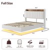 Floating Bed Frame with LED Lights & USB Charging Station – Modern Upholstered Platform Bed with Headboard, Solid Wood Slats Support, No Box Spring - 2 of 4