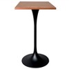LeisureMod Verve 24" Sqaure Bar Height Dining Table - Modern MDF Top with Black Pedestal Base Counter Height Table for Kitchen, Home, and Pub - 2 of 4
