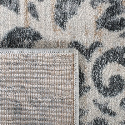 Isabella Gray and Ivory Hand-Knotted Rectangular Rug