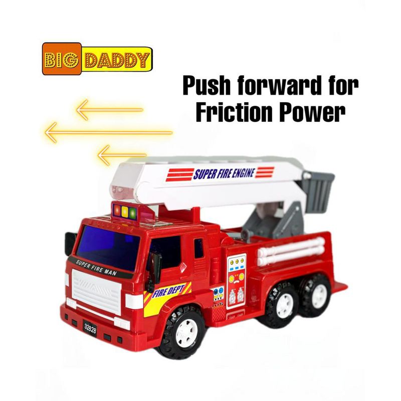 Big Daddy – Friction Powered Fire Fighting Rescuing Toy Truck with Extendable and Active Water Hose, 3 of 4