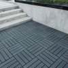 GlasFlength Carpet Tiles 44 Pack 12" Interlocking Deck Tiles, Vertical Pattern Waterproof Outdoor Flooring for Patio Balcony, Gray, 12"*12"*0.8" - 2 of 4