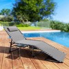 Resenkos Folding Outdoor Chaise Lounge Chair Tanning Chair With 5-Level Adjustable Back, Side Table, Pillow, Pocket, Dark Blue - 3 of 4