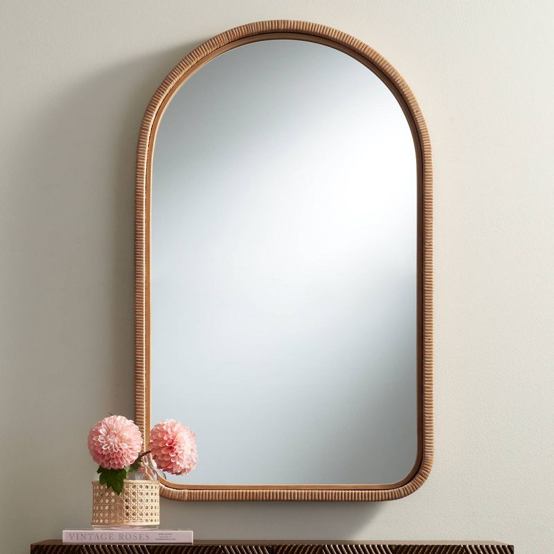 Uttermost St. Croix Natural Rattan 24 1/4" x 39" Arch Top Wall Mirror, 2 of 8