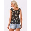 Allegra K Women's Sleeveless Casual Bow Tie Decor Strap Chiffon Floral Tank Tops - 4 of 4