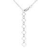 Slickblue Classic Rhodium Necklace with Floral Links, 18" Chain + 2" Extender, 0.21ct Round Cubic Zirconia - 2 of 4